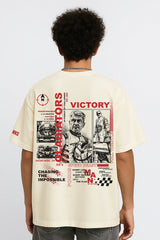 Drive Beyond Limits Oversized T-shirt Cream | BHUNKS Originals