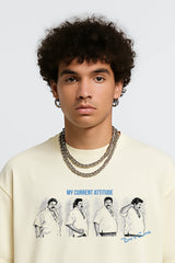 Robo Shankar Attitude Oversized T-shirt Cream | BHUNKS Originals